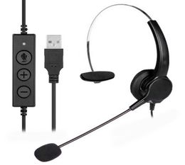 Telephone Headset Call Centre Operator USB Corded 360Rotatable Offical Headphone Portable Entertainment Earphone Supply9224769