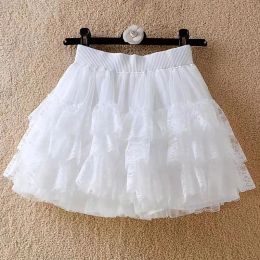 skirt Harajuku Sweet Lace Shorts Skirts Y2k Japanese Lolita Tutu Skirts Dancing Kawaii Women MultiLayer Lace Mesh Cake Skirt