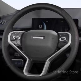 Steering Wheel Covers Suitable For Haval H6 DARGO M6plus XY H5 H9 Leather Hand-sewn Handle Cover Car Accessories Interior