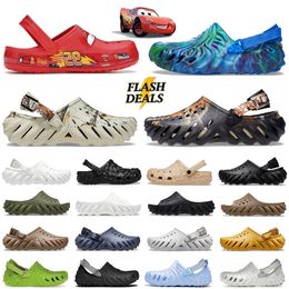 Designer-Autos Beleuchtungsplattform Pantoffeln Sandalen rutschen berühmte Frauen Herren Krokodil Bunte Schuhe Echo Slippel rutschen schwarze weiße Sandalenzauber 35-46