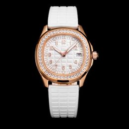 Women Watch quartz movement Watches Sapphire 35.6MM Waterproof Case With Diamond Wristwatches Montre de Luxe