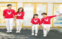 Family Matching Outfits Christmas Winter Sweater Cute Deer Children Clothing Kid Add Wool Warm Family Clothe YL134917040