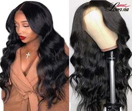 44 Lace Closure Wig 28 30 inch Body Wave PrePlucked Human Hair Wigs Lace Wig Indian Peruvian Hair Body Wave1212468