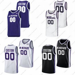 Custom NCAA Kansas State Wildcats College Basketball Jerseys Dai Ames Cam Carter Jerrell Colbert Dorian Finister Ques Glover R.J. Jones Arthur Kaluma