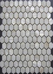 Pure white hexagon mosaic tile mother of pearl tiles hexagon 25MM mother of pearl tile bathroomkitchen backsplash wall tile21996595176
