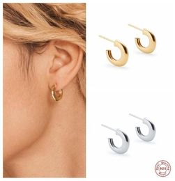 Hoop Huggie Aide 925 Sterling Silver Fashion Opening Tube Earrings For Women Small C Shape Loop Circle Earring Fine Jewelry Gift2113931