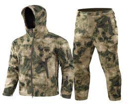 Men Camouflage Jacket Sets Outdoor Skin Soft Shell Windbreaker Waterproof Hunting Clothes Set Military Tactical Clothing X09096940265