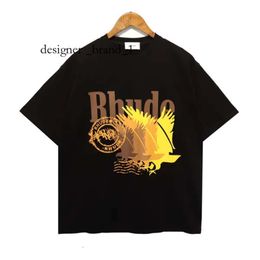 Rhude T Shirts Designer Shirt Men Shorts Print White Black S M L Xl Street Cotton Fashion Youth Mens Tshirts Rhude Shorts Fashion Trend Brand 9463
