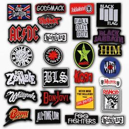 Band Rock Music Embroidered Accessories Patch Applique Cute Patches Fabric Badge Garment DIY Apparel Badges317T