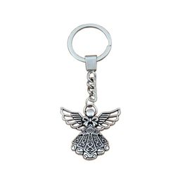 15Pcs lots Alloy Keychain Angel Charms Pendants Key Ring Travel Protection DIY Accessories 38 8x42 5mm A-453f176K