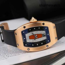 Athleisure Watch Designer Wristwatch RM Wrist Watch RM007 Women's Series 31*45mm Original Diamond Women's 18K Rose Gold RM007 Original Diamond Red Lip