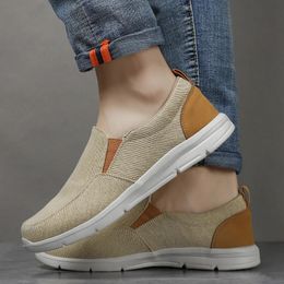 Shoes Canvas Comfortable Summer Outdoor Breathable Slip on Walking Sneakers Classic Loafers for Men 240306 8065 697