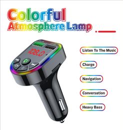 Car charger Bluetooth 50 FM Transmitter Modulator MP3 Player Colourful LED Display Kit Dual USB 31A Fast Charger Cars Accessories2137128