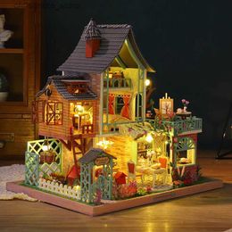 Architecture/DIY House Big Doll house casa Miniature Diy Wood Dollhouse Miniatures children toys girl Birthday New Year Christmas Gifts