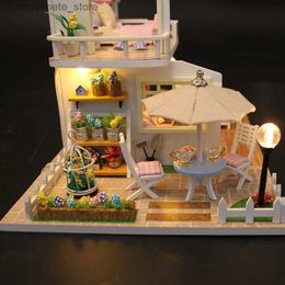 Architecture/DIY House Creative handmade DIY 3D puzzle pink doll house childrens toys girls teenagers adults 12+birthday gifts