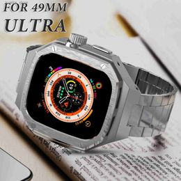 Watch Bands Luxury Aluminum Alloy Modification Kit for Apple Ultra/Ultra 2 49MM Metal Bezel Frame for I Series8 49mm Accessories L240307