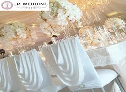 100 PCS White Spandex Chiavari Chair Back Cover With Valance And Diamond Band1912972