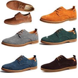 New men's casual shoes suede leather shoes 46 47 large men's shoes lace up cotton fabric pvc cool non-silp spring fall 41