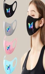 Bling Crystal Butterfly Print Face Masks Decoration Women Reusable Washable Elastic Mask Fashion 2020 Dance Party Cosplay Night Cl4442128