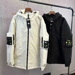 Men's Jackets Down Parka Waterproof Windproof Fashion Coat Stone Brand Jacket Simple Autumn and Winter Lightweight Long Sleeves Islandtq2d 50
