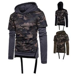 Military Men039s Clothing Camouflage Army Combat Casual Tshirt Men Camo Hooded Long Sleeve Tops Hunting Tactical Tee Top C19042422489