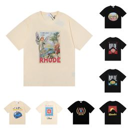 menst shirt rhude Tshrit designer tshirt rhude clothing rhude designer t shrit rhude designer shirt short sleeve breathable cotton print casual loose embroidery