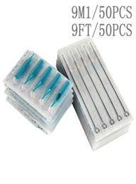 YILONG 9M19FT 50 PCS Disposable Sterile Tattoo Needle50PCS Blue Disposable Tattoo tips 9M1 Plastic Tattoo Tips 9FT Combo4644870