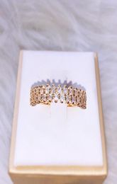 Wedding Rings Gold Single Row Crystal Ring Elegant Simple Ladies Jewellery Fashion Romantic Gift9214329