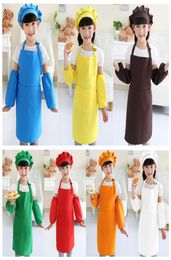 Kids Aprons Pocket Craft Cooking Baking Art Painting Kids Kitchen Dining Bib Children Aprons Kids Aprons 10 colors A03803674840