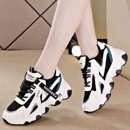 New Thick Womens Dads Spring Trend Instagram 2024 Sole Heightening Little White Casual Breathable Student Sports Shoes 633 ss