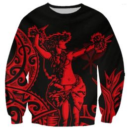 Men's Hoodies HX Hawii Men Sweatshirts 3D Printed Polynesian Tattoo Sweatshirt Streetwear Fashion Harajuku Sportswear Clothing