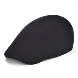 Sboy Hats VOBOOM Cotton Men Women Black Flat Cap Driver Retro Vintage Soft Boina Casual Baker Caps Cabbie Hat 3121229n