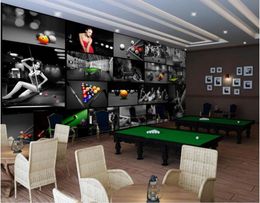 3d wallpaper custom po mural Beautiful sexy girl in modern billiard room Home decor living Room glitter wallpaper for walls 3 d6761888