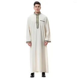 Ethnic Clothing Dubai Saudi Arabic Thobe Men Kaftan Abaya Long Robe Jubba Thoub Dishdasha Muslim Dress Eid Middle Eastern Ramadan Islam