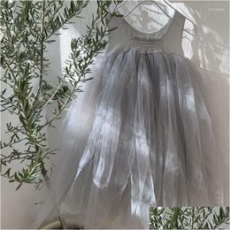 Girl'S Dresses Girl Dresses 2023 Sundress For Children Girls Summer Kids Sleeveless Smocked Tle Dress Infant Princess Beach Playwear C Dhmt1