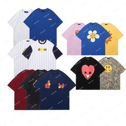 Men Women Summer T-shirt Daily Wear Couple T-shirt Outdoor Casual Fashion Trend Sunny Colourful Couple Black Blue Pink White