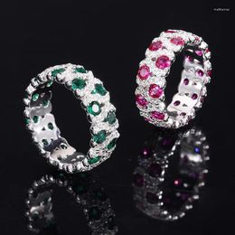 Cluster Rings 2024 S925 Full Body Silver Tiktok Seller Hongbao Hand Set Diamond Row Ring Closed Jewellery