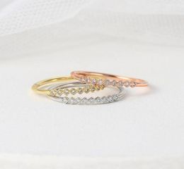 Wedding Rings For Women Simple Elegant Geometry Mini Zircon Rose Gold Color Slim Finger Ring Gift Whole Jewelry R1571768993