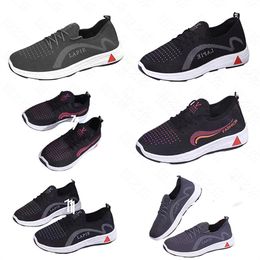 New Soft Sole Anti slip Middle and Elderly Foot Massage Walking Shoes, Sports Shoes, Running Shoes, Single Shoes, Men's and Women's Shoes grey black cotton 40
