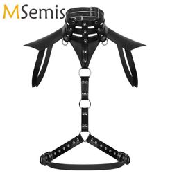 Bras Sets Mens Faux Leather Harness Top Sexy Gay Muscle Chest Bondage Belt Vest Adjustable Buckles Goth Crop Rave Costume Cbwear9131845