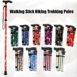 Telescopic Walking Sticks Collapsible Cane Trusty Running Canes Folding Hiking Trekking Poles for the Elder Alpenstocks 240304