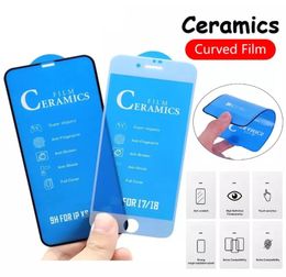 Soft Ceramic Tempered Glass for Iphone 12 Pro Max 11 X XS XR 8 7 6s Plus Screen Protector Full Glue Cover Protective Film no Packa3747886