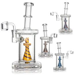 Glass bongs mixed colors water Pipes Dab Rigs with special perc Percolator Bong Glass Water Bongs with 14mm quartz banger 9''