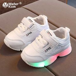 Athletic Outdoor Size 21-30 Children LED Sneakers With Light Up sole Baby Led Luminous Shoes for Girls /Glowing Lighted Shoes for Kids Boys tenisL2403