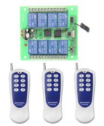 DC 12V 24V 10A 8 CH 8CH Radio Controller RF Wireless Remote Control Switch System315433 MHz TransmitterReceiverMomentary4984884