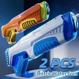 Gun Toys 2PCS Water Electric Gun Toy Large-capacity Long Distance Firing High-Tech Gun Water Kids Adults Summer Game Outdoor Pool ToysL2403