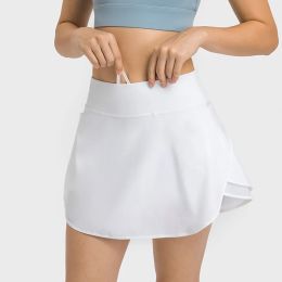 Dresses 2in1 Mesh Flare Tennis Skirts for Women High Waist Inner Drawstring Athletic Golf Skorts with Pockets Shorts Workout Clothes