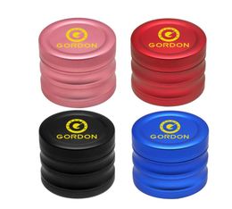 Golden UV Logo Black Aluminium Alloy Herb Grinder Pollen Catcher 56MM 4 Piece Metal Smoking Grinders Tobacco Hand Muller Crusher6560260