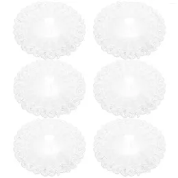 Decorative Flowers 6 Pcs Decor Bouquet Torus Bridal Holders Lace Fake Bride Hat White Supplies Bridesmaid