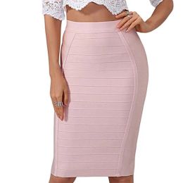 Dresses Women Bandage Skirt Elastic Bodycon Pencil Knee Length Fashion Skirt